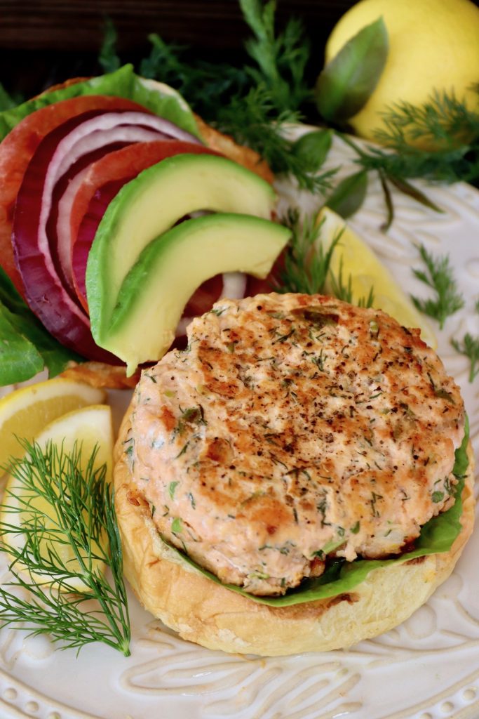 Lemon Dill Salmon Burgers