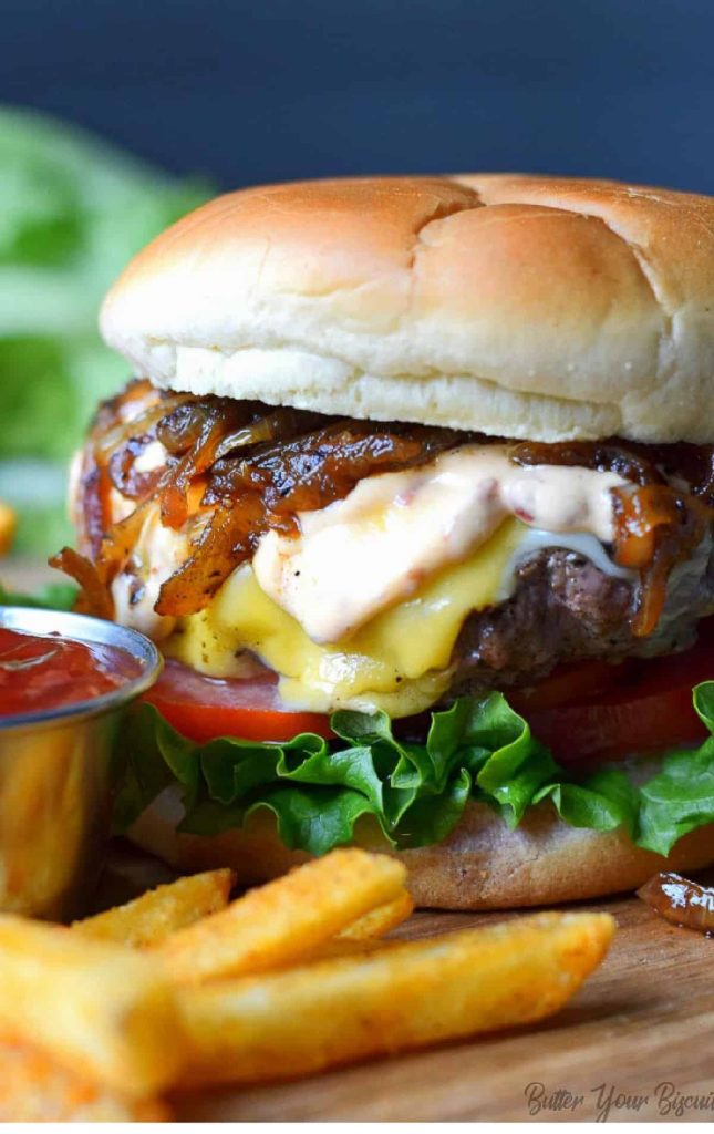 Tender Steamed Burgers with Caramelized Onions